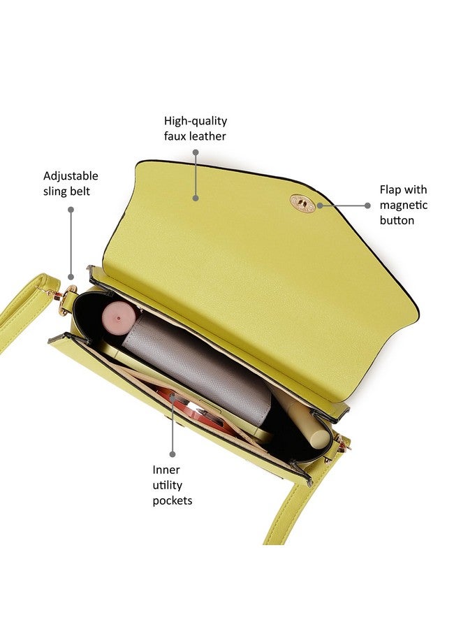 fastrack حقيبة صغيرة على شكل ظرف من فاستراك للنساء والفتيات والسيدات | مع إغلاق بزر الفلّاب | حقيبة يد للسيدات | حقائب للحمولة غير الرسمية | حقائب عصرية، صفراء - Image 3
