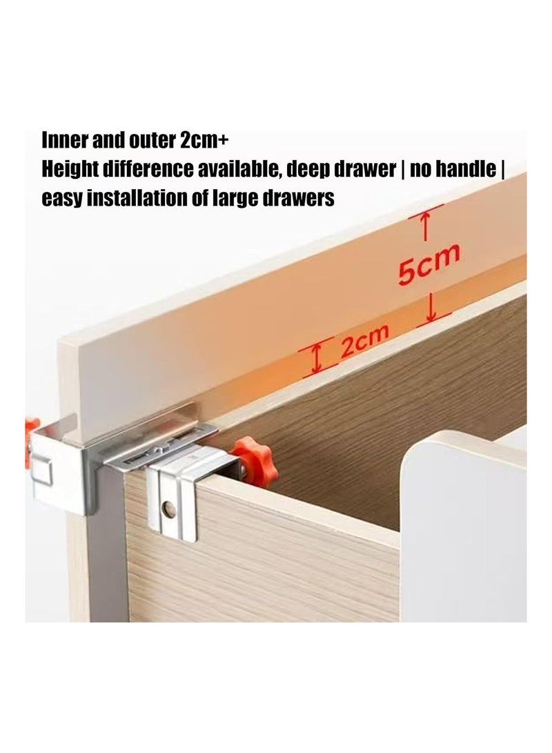 MVAQKLM  Drawer Front Installation Clamps, 2pcs Adjustable Stainless Steel Drawer Panel Clamps, Mounting Jig for Kitchen Cabinet Carpentry, Precise Alignment Tool for Furniture Assembly - Image 3