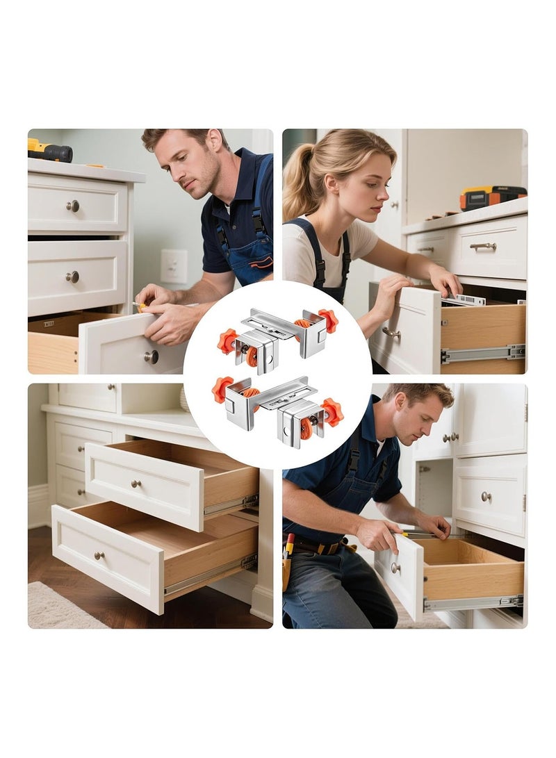 MVAQKLM  Drawer Front Installation Clamps, 2pcs Adjustable Stainless Steel Drawer Panel Clamps, Mounting Jig for Kitchen Cabinet Carpentry, Precise Alignment Tool for Furniture Assembly - Image 4
