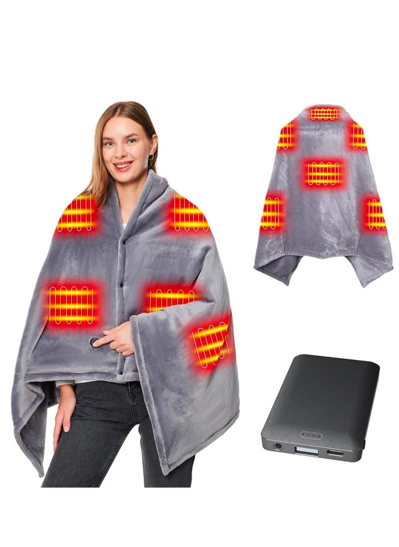 AL RAID - Wearable USB Heated Blanket Shawl – Portable, Cordless Heated Throw with 3 Heat Settings & 7 Heating Zones for Women, Outdoor, Office & Camping - Image 1