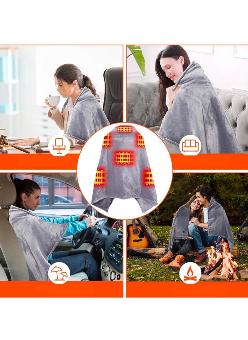 AL RAID - Wearable USB Heated Blanket Shawl – Portable, Cordless Heated Throw with 3 Heat Settings & 7 Heating Zones for Women, Outdoor, Office & Camping - Image 1