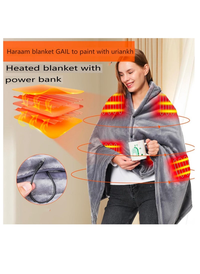AL RAID - Wearable USB Heated Blanket Shawl – Portable, Cordless Heated Throw with 3 Heat Settings & 7 Heating Zones for Women, Outdoor, Office & Camping - Image 1