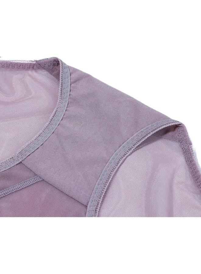 AIMER Amour Women'S Lace Mesh Cotton Crotch Mid-Rise Panties Palace Feather Am23A361 Purple 170 - Image 2