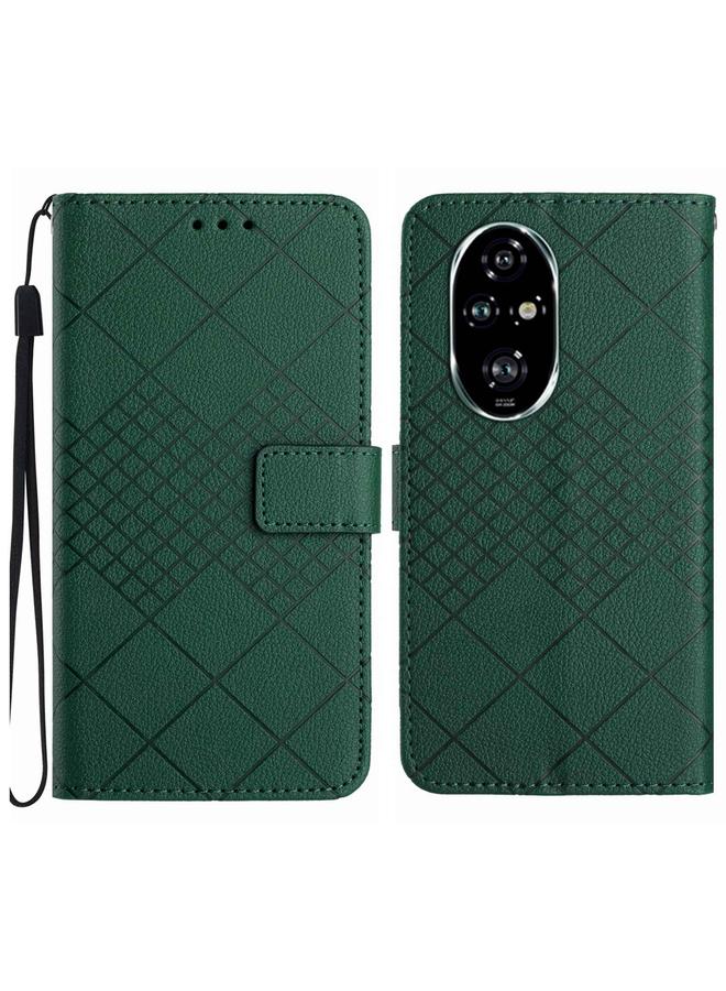 Zaboon Case For Honor 200 5G Global Rhombic Grid Texture Leather Phone Case - Image 1