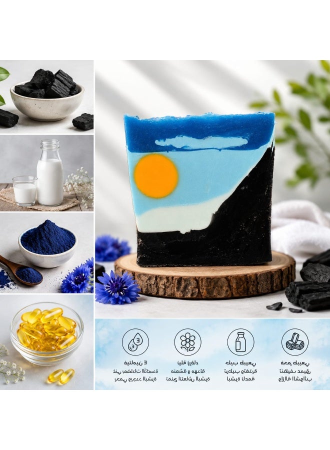 LEVON 🧼💙 Natural Charcoal, Blue Indigo, Milk & Vitamin E Soap 100g ✨ Deep Cleansing & Moisturizing 🌿 - Image 2