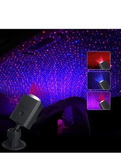 SYOSI USB Star Projector Night Light, 3 Colors 9 Lighting Modes, Portable Adjustable Romantic Car Interior Lights, 360 Degree Rotation, USB Car Roof Light Decor for Bedroom Party Ceiling (Blue & Red)  - Image 1