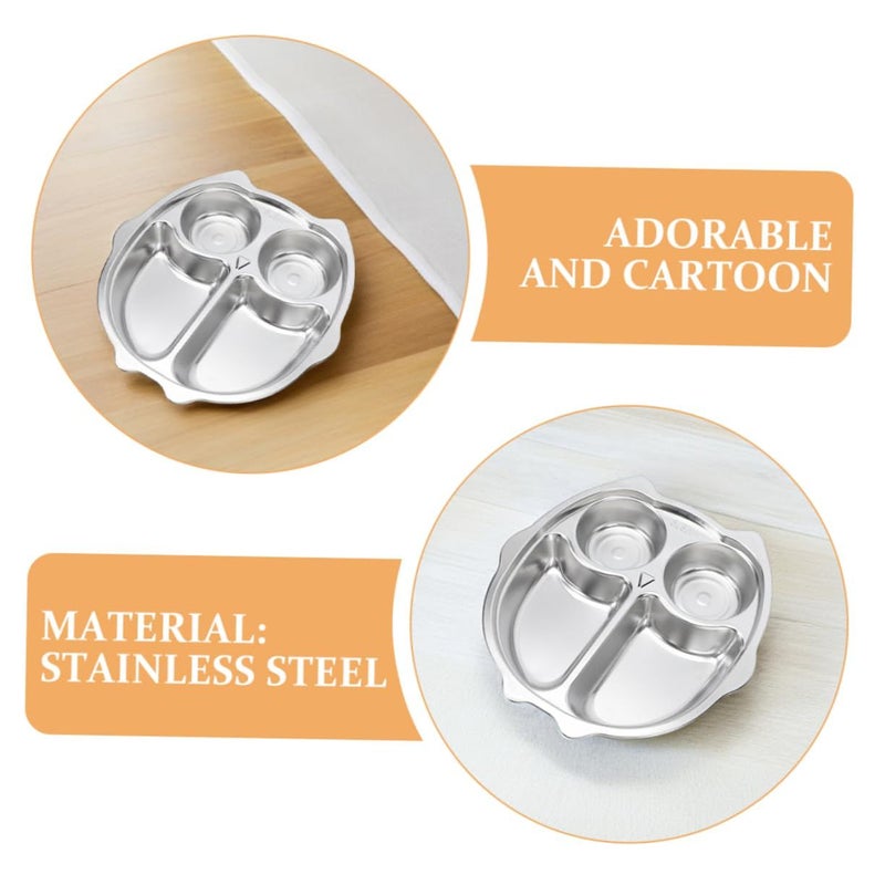 Stainless Steel Divided Owl Plate for Kids Non Toxic Kindergarten Tray - Image 4
