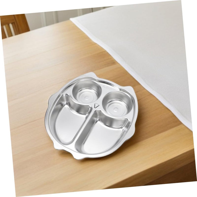 Stainless Steel Divided Owl Plate for Kids Non Toxic Kindergarten Tray - Image 5