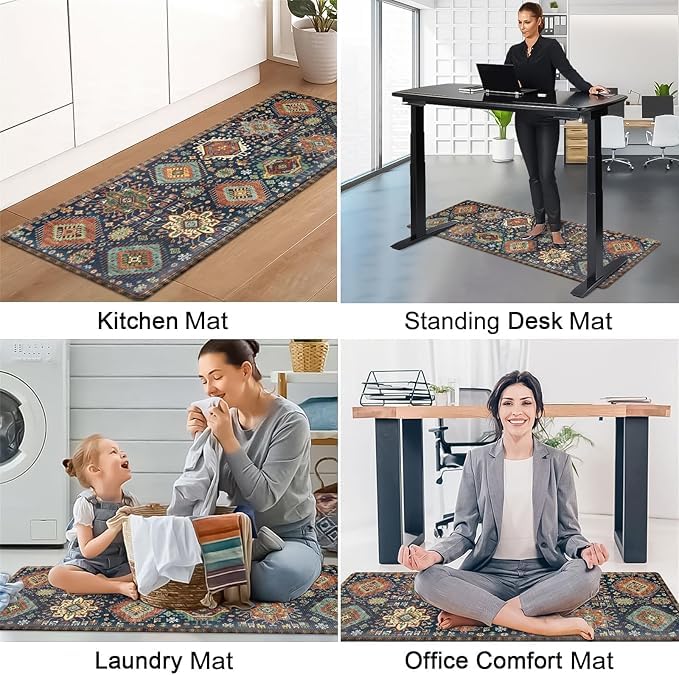 KRLZ 2 PCS Kitchen Mat Cushioned AntiFatigue Kitchen Rugs NonSkid Kitchen Floor Mats and Rugs Comfort Standing Mat for Kitchen Floor Office Sink Laundry - Image 4