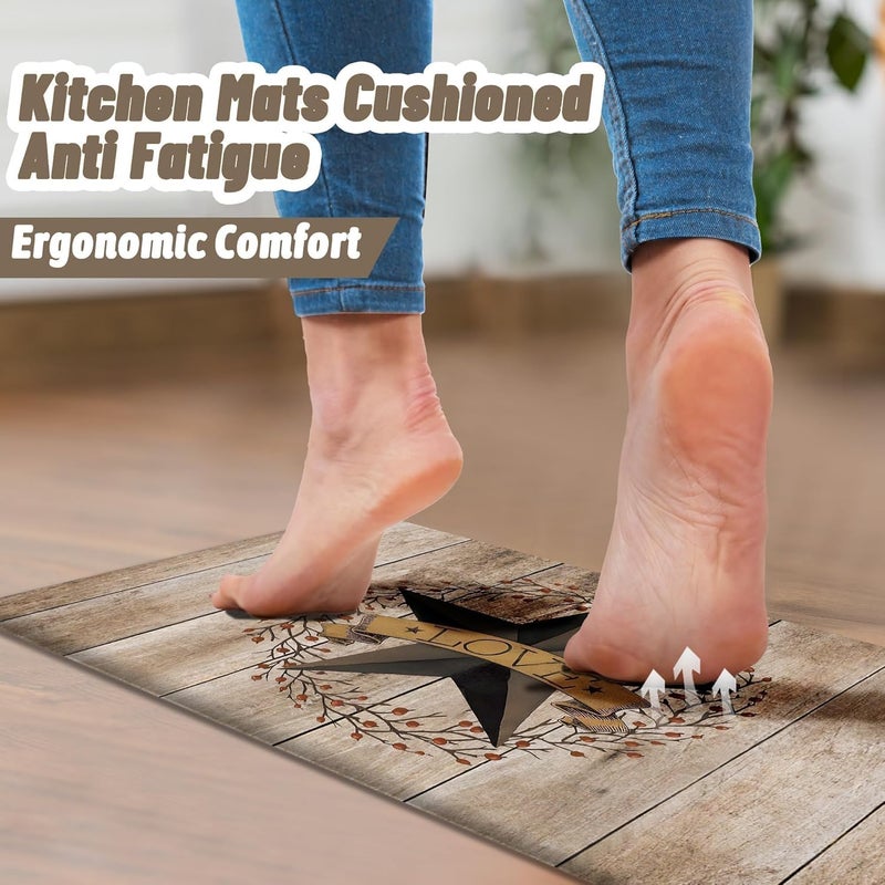 KRLZ 2 PCS Kitchen Mat Cushioned AntiFatigue Kitchen Rugs NonSkid Kitchen Floor Mats and Rugs Comfort Standing Mat for Kitchen Floor Office Sink Laundry - Image 2