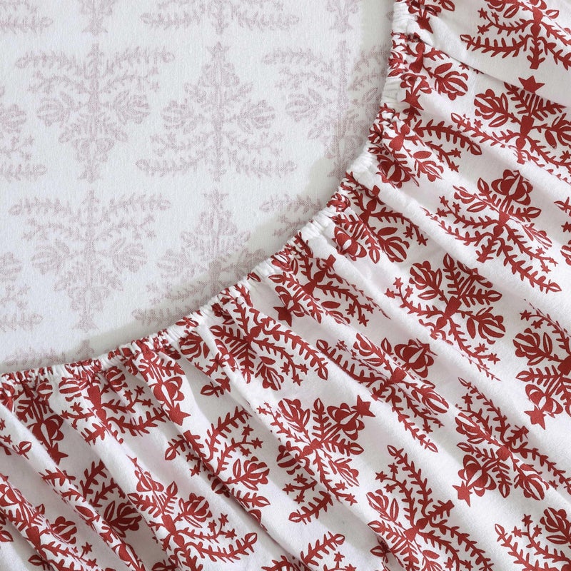 Eddie Bauer Eddie Bauer - Full Sheets  Cotton Flannel Bedding Set  Brushed for Extra Softness  Cozy Home Decor  Oeko-Tex Certified (Jolly Trees Red  Full)  - Image 4