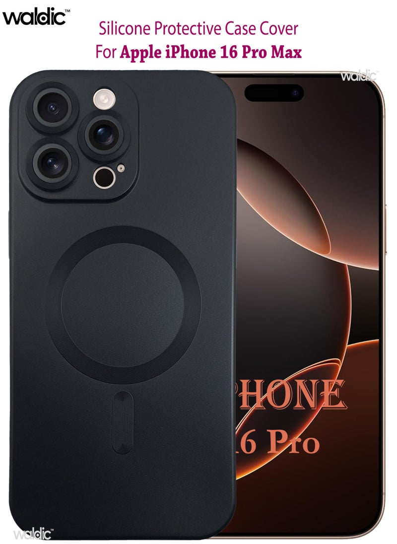 Waldic - Apple iPhone 16 Pro Max Premium Case | Premium Silicone  Case Cover Designed for Apple iPhone 16 Pro Max | Apple iPhone 16 Pro Max Case Camera and Drop Protection Thin Protective Back Cover Case for Apple iPhone 16 Pro Max - Black - Image 1