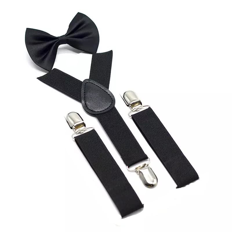 CLOTHERA Suspender and Bow Tie Set with matched Jute Hat for kids 7yrs to 12yrs (Black) - Image 3