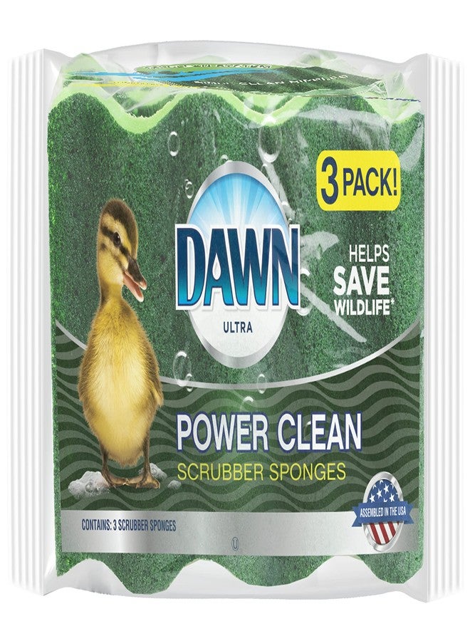 Dawn Power Clean Wedge-Shaped Scrubber Sponges, Green (Pack of 3) - Image 1