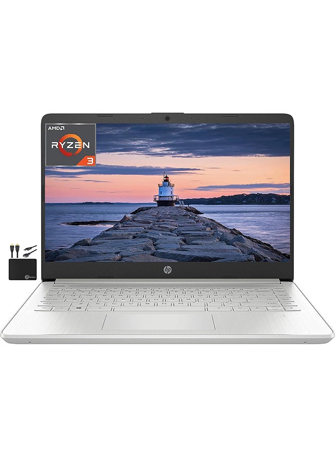 HP (Upgraded Version) Laptop With 14-inch Display, AMD Ryzen 3 3250U Processor/8GB RAM/256GB SSD/Integrated Graphics/Windows 11+Marxsolcables English Silver - Image 1