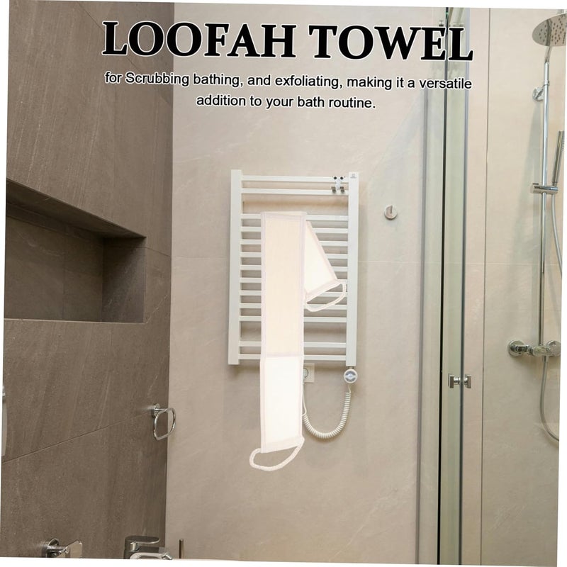Natural Loofah Bath Towel Shower Brush for Back Exfoliating Body Scrubber - Image 3
