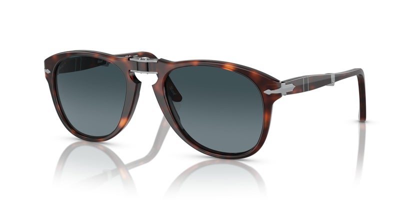 Persol PO0714 Aviator Sunglasses, Havana/Blue Gradient Polarized, 54 mm - Image 1