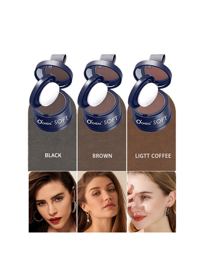 OCHEAL Soft Mist And Ssoftness Hairline Powde,Hairline Powder Magical Instantly Hair Line Shadow Quick Cover Hair Root Concealer with Puff Touch Root Cover Up for Thinning Hair Waterproof(Black)  - Image 5