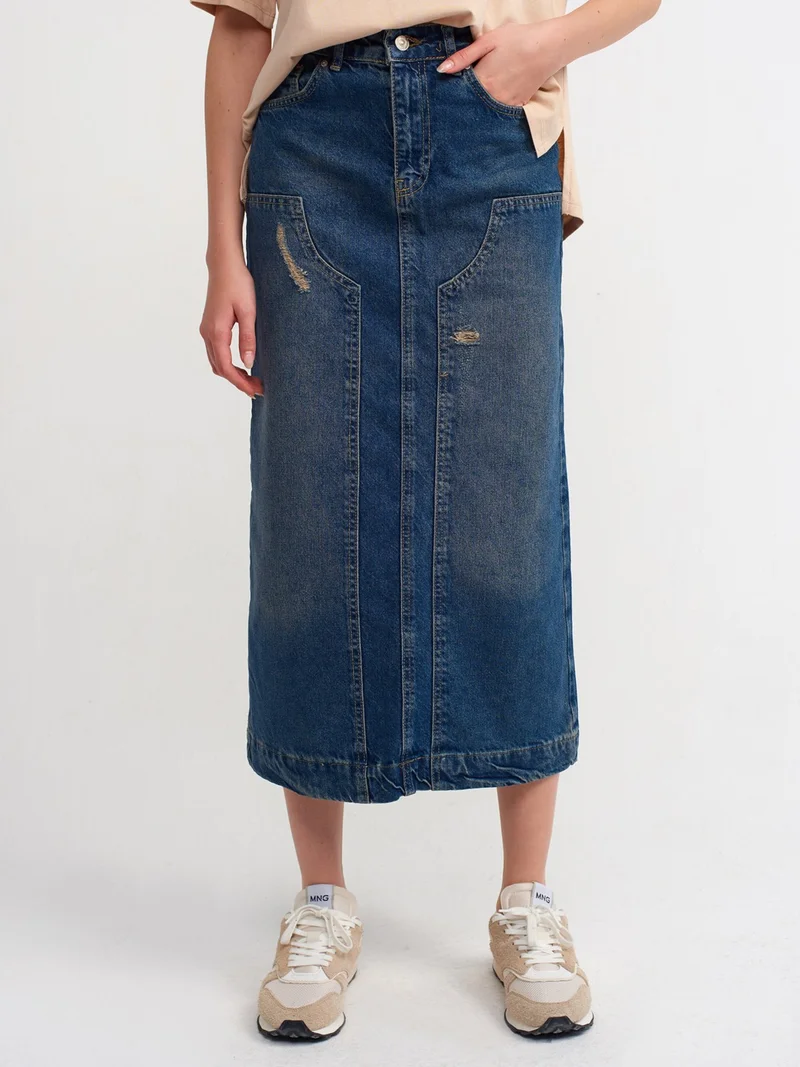 Dilvin 80559 Long Skirt with Piece Front-Tint