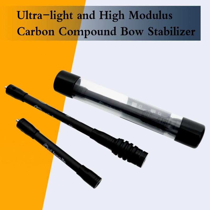 Perogen Archery Bow Stabilizer for Compound Bow Hunting 3K High Modulus Carbon Including dampers, Light Weighted, 8",10",12" in - Image 2