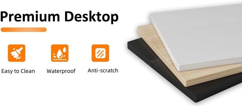 JOYSEUS Computer Table With Storage Bag,Home Office Desks & Workstations,Modern Simple Study Desk with Monitor Stand,110 * 50 * 73CM (beige) - Image 5