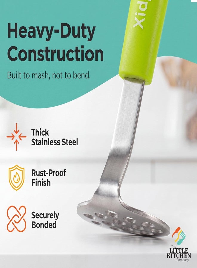 Xidgets Mini Avocado Masher, Small Potato Masher, Heavy Duty, Kitchen Utensil. Stainless Steel, Tiny Masher, Compact Mini Masher for Avocado - Effortless Guacamole Preparation, Dishwasher Safe.… (Green) - Image 3