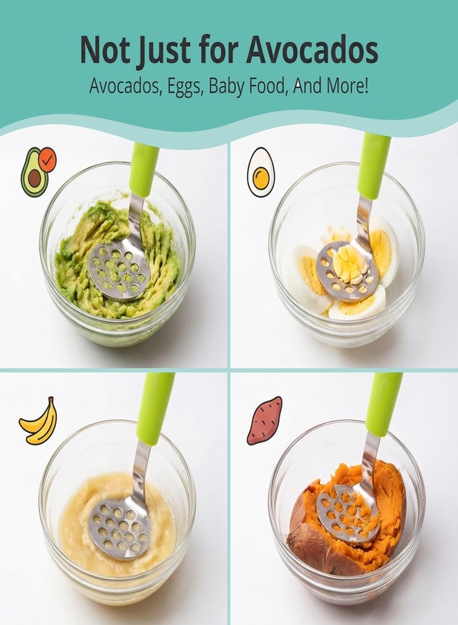 Xidgets Mini Avocado Masher, Small Potato Masher, Heavy Duty, Kitchen Utensil. Stainless Steel, Tiny Masher, Compact Mini Masher for Avocado - Effortless Guacamole Preparation, Dishwasher Safe.… (Green) - Image 5