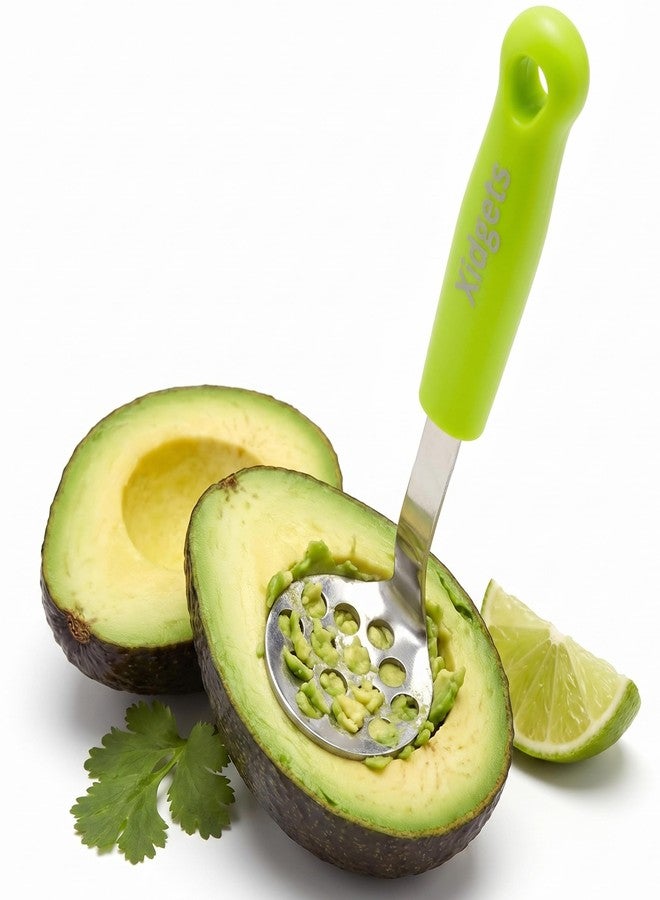 Xidgets Mini Avocado Masher, Small Potato Masher, Heavy Duty, Kitchen Utensil. Stainless Steel, Tiny Masher, Compact Mini Masher for Avocado - Effortless Guacamole Preparation, Dishwasher Safe.… (Green) - Image 1