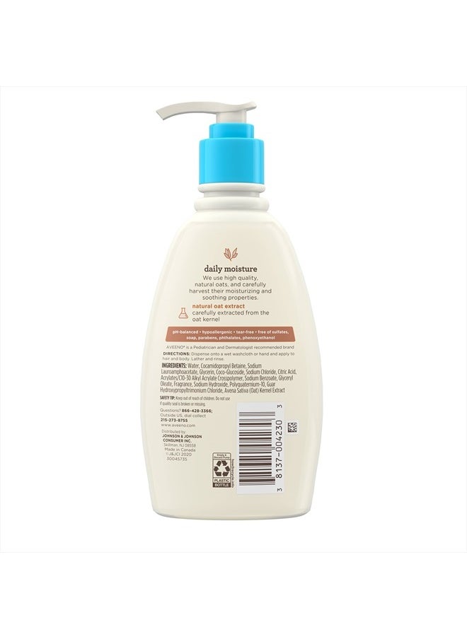 Aveeno Baby - Daily Moisture Gentle Body Wash & Shampoo with Oat Extract, 2-in-1 Baby Bath Wash & Hair Shampoo, Tear- & Paraben-Free for Hair & Sensitive Skin, Lightly Scented, 12 fl. oz - Image 1