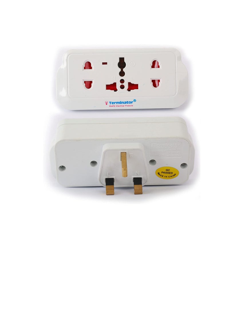 Terminator Universal 3 Pin Flat with Switch 1 Way 3 Pin Socket and 2 Way 2 Pin Socket Multi Adaptor - Image 3