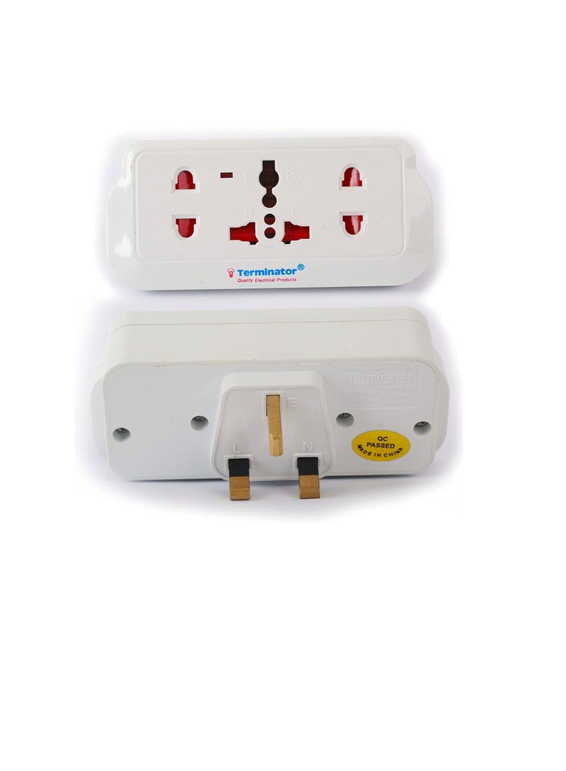 Terminator Universal 3 Pin Flat with Switch 1 Way 3 Pin Socket and 2 Way 2 Pin Socket Multi Adaptor - Image 2