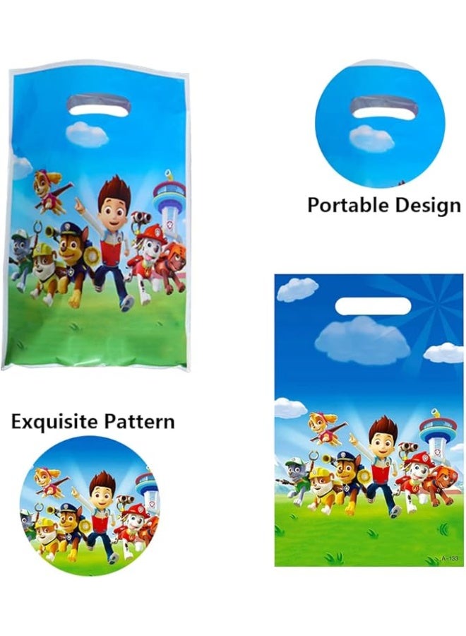 PAW PATROL Party Gift Bags 30pcs Set, Durable Plastic with Handles, Vibrant Cartoon Print Designs - Image 3