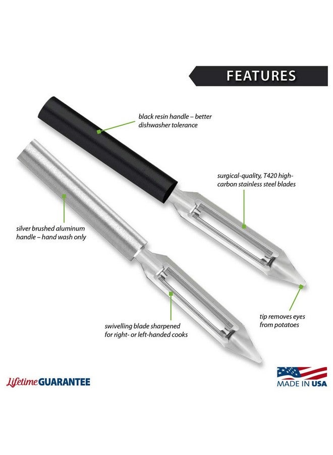Rada Cutlery Vegetable Peeler, Silver Handle, Pack of 2 - Image 2