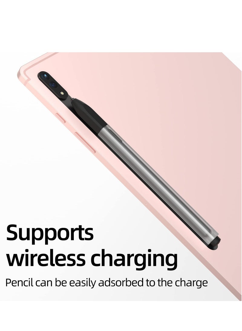 جراب قلم رصاص S Pen متوافق مع Samsung Galaxy Tab S7/S7+/S7 FE/S8/S8+/S8 Ultra/S9/S9+/S9 Ultra، تصميم كلاسيكي، غطاء شفاف من السيليكون غير قابل للانزلاق. (أسود) - Image 3