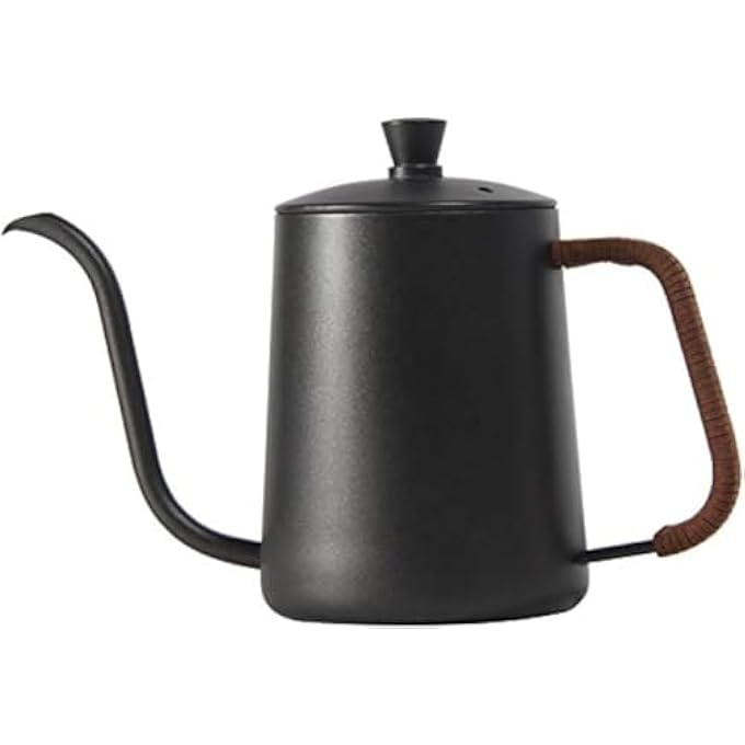 Silk Route Pour Over Coffee Kettle Stainless Steel Coffee Pot Tea Kettles Gooseneck Spout For A Precision Pour With Wooden Handle Black600Ml - Image 1