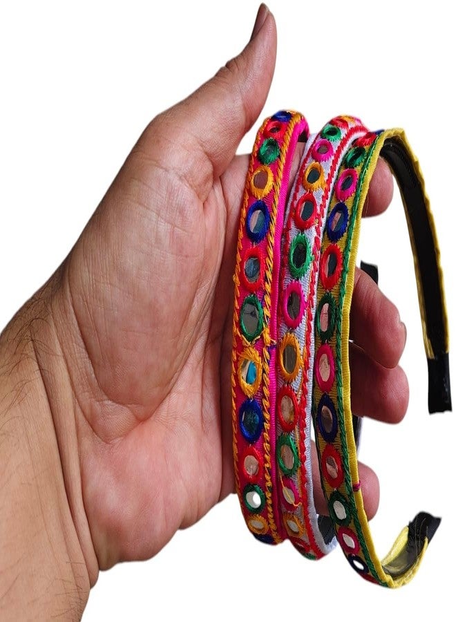 Doorbag طوق شعر فاخر مصنوع يدويًا من الدانتيل الكوتشي مع تطريز أبلا، مناسب للفتيات والسيدات والمراهقات، إكسسوارات شعر (نفس تطريز أبلا، لون عشوائي، عرض 2 سم، قطعة واحدة) - Image 4