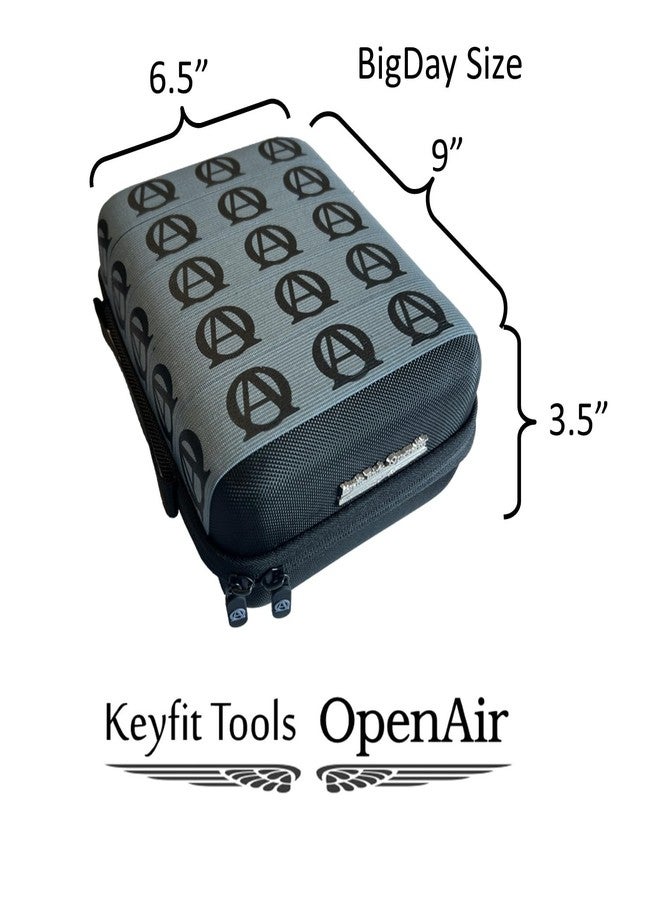 Keyfit Tools حقيبة حمل Keyfit Tools OpenAir BigDay اليومية للرجال ~ وفر مساحة في جيوبك ونظم حياتك - حقيبة يد رجالية (شعار رمادي وأسود على خلفية سوداء) - Image 5