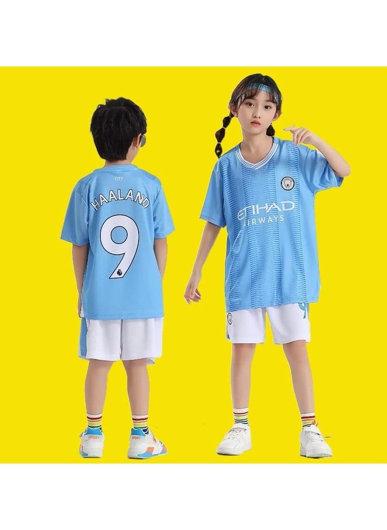M MIAOYAN M MIAOYAN Haaland Manchester City Football Club Children's Football Jersey Set  - Image 2