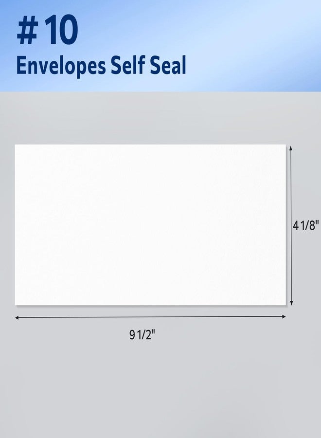 SUNEE #10 Security-Tinted Self Seal Envelopes - 500 Pack White Windowless Mailing Envelopes, 24LB Printer Friendly for Business, Home & Office Use (4-1/8 x 9-1/2") - Image 2