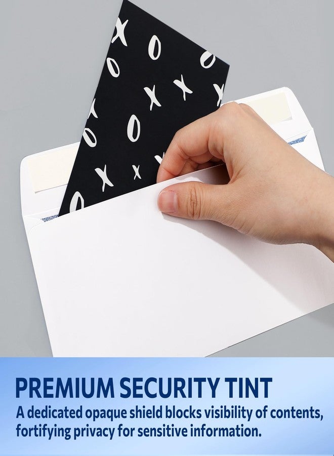 SUNEE #10 Security-Tinted Self Seal Envelopes - 500 Pack White Windowless Mailing Envelopes, 24LB Printer Friendly for Business, Home & Office Use (4-1/8 x 9-1/2") - Image 3