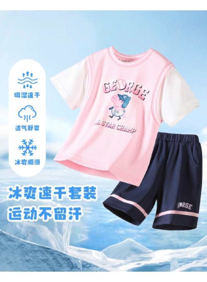peppa Pig Summer Kids' Breathable Short Sleeve & Shorts Outfit (unisex) - Image 1