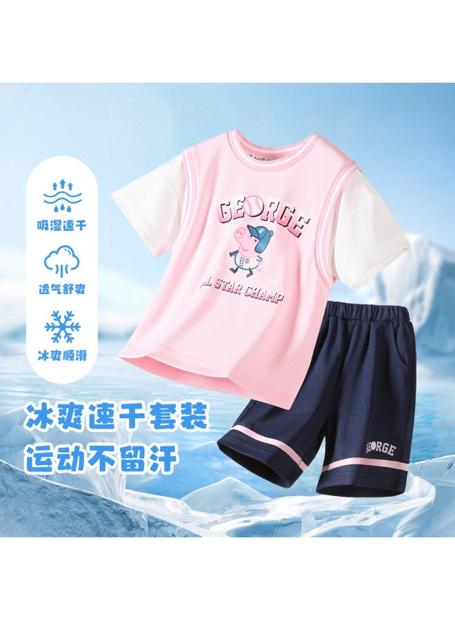 peppa Pig Summer Kids' Breathable Short Sleeve & Shorts Outfit (unisex) - Image 2