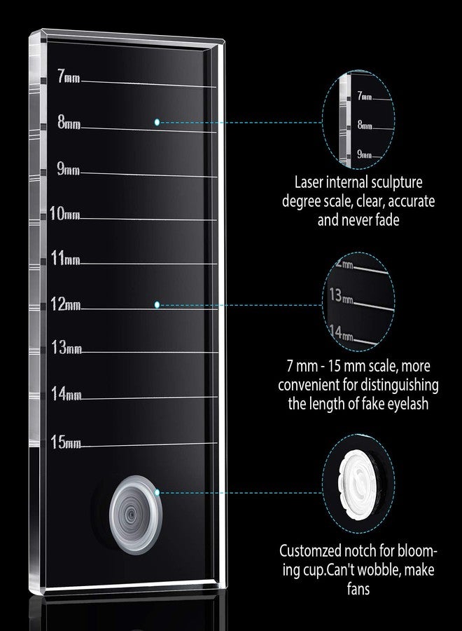 Maitys Eyelash Crystal Pallet Eyelash Extension Pallet Bigger Size Glass False Lash Tray Strip Adhesive Glue Holder (4 x 2 x 0.4 Inch,Clear) - Image 2