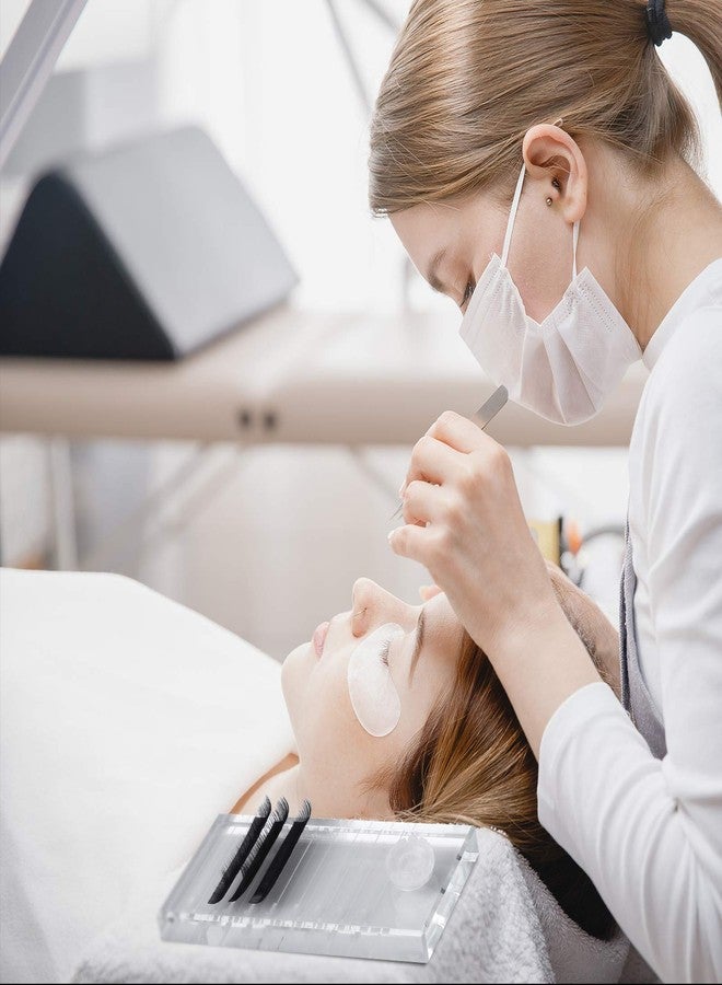 Maitys Eyelash Crystal Pallet Eyelash Extension Pallet Bigger Size Glass False Lash Tray Strip Adhesive Glue Holder (4 x 2 x 0.4 Inch,Clear) - Image 5