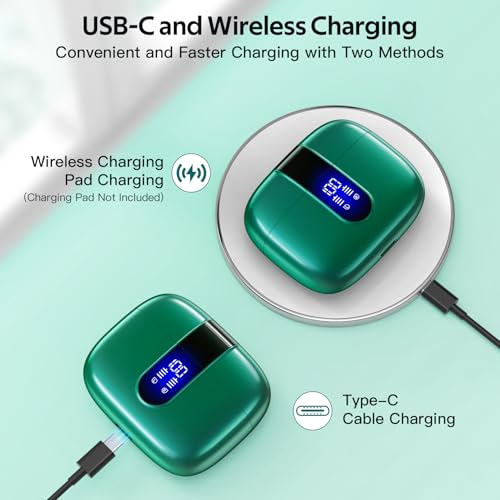 TAGRY Bluetooth Headphones True Wireless Earbuds 60H Playback LED Power Display Earphones with Wireless Charging Case IPX5 Waterproof in-Ear Ear buds with Mic for TV Smart Phone Laptop Computer Sports - Image 3