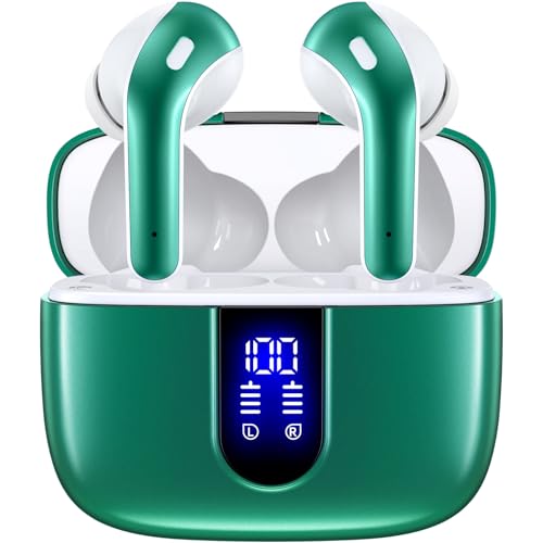 TAGRY Bluetooth Headphones True Wireless Earbuds 60H Playback LED Power Display Earphones with Wireless Charging Case IPX5 Waterproof in-Ear Ear buds with Mic for TV Smart Phone Laptop Computer Sports - Image 1