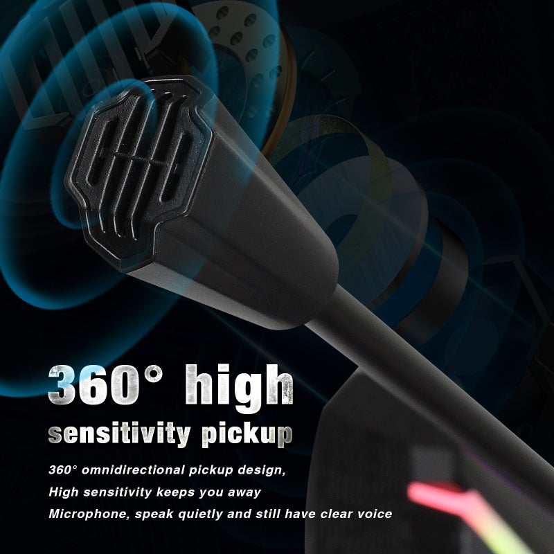 USB Gaming Microphone: Black Metal Gooseneck Adjustable Angle - Noise Reduction Core Accurate Sound Field Positioning - 360° Omnidirectional Pickup for Gaming Broadcast Professional Audio - Image 3