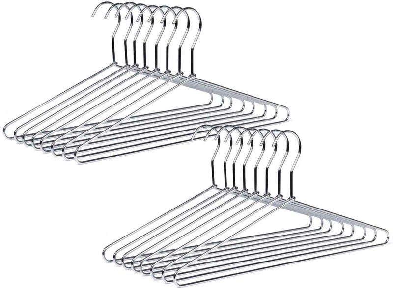 Quality Hangers 30 Quality Hangers Heavy Duty Metal Suit Hanger Coat Hangers with Polished Chrome 17 inch Wire Hangers (Suit Coat Hanger - 30 Pack) - Image 1