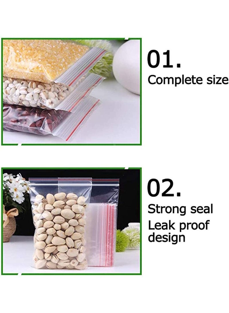 SYOSI 100 Pcs Seal Plastic Bags Grip Clear Resealable Storage Pouch for Kitchen Storage Jewellery Craft  - Image 5