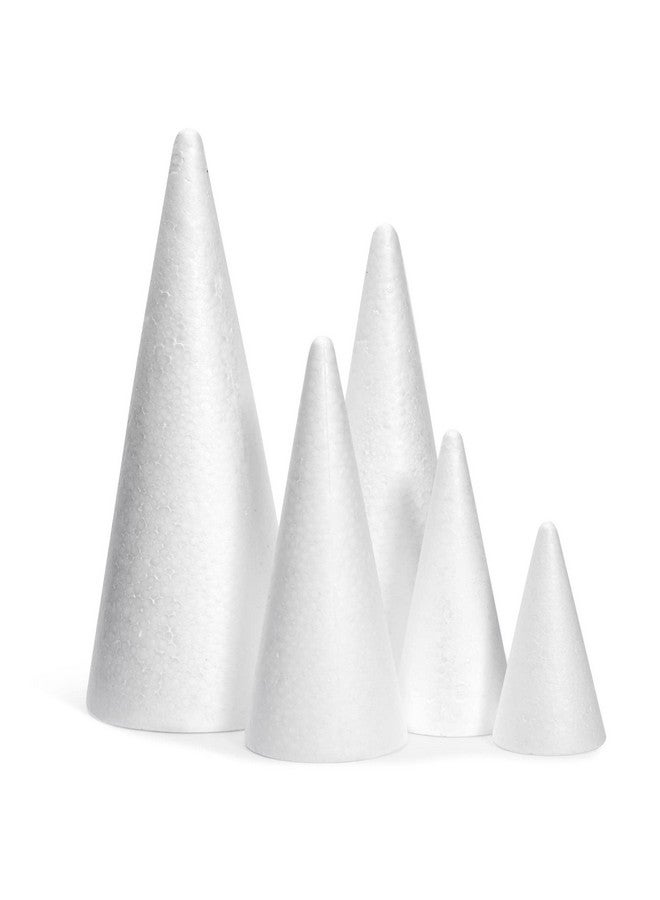 Bright Creations 18 Pack Foam Cones for Crafts, 5 Assorted Sizes for Trees, Holiday Decorations, Handmade Gnomes (White, 4,6,8,10,12") - Image 5